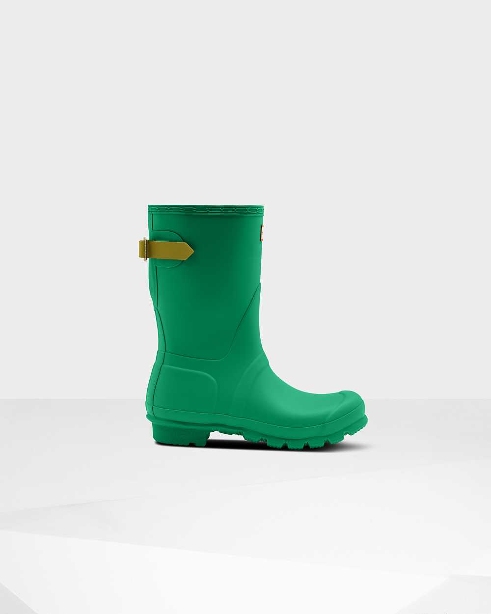 Hunter Original Short Back Adjustable Women's Rain Boots NZ-23841M Green